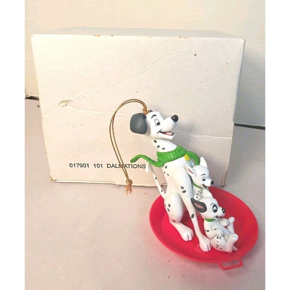 Vtg 101 Dalmatians Disney Collectible Christmas Tree Ornament W/ Original Box